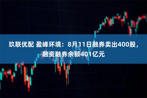 玖联优配 盈峰环境：8月11日融券卖出400股，融资融券余额401亿元