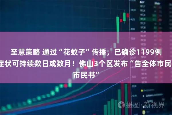 至慧策略 通过“花蚊子”传播，已确诊1199例，症状可持续数日或数月！佛山3个区发布“告全体市民书”